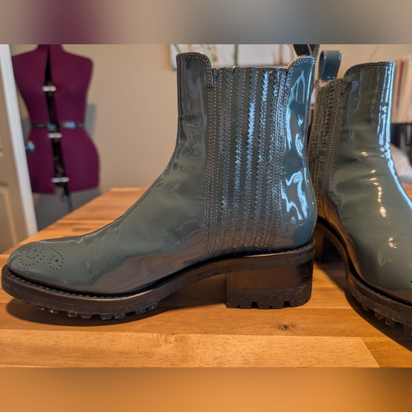 Angela Scott Teal Patent Leather Miss Kate Boots, EU39 EUC - Picture 8 of 10
